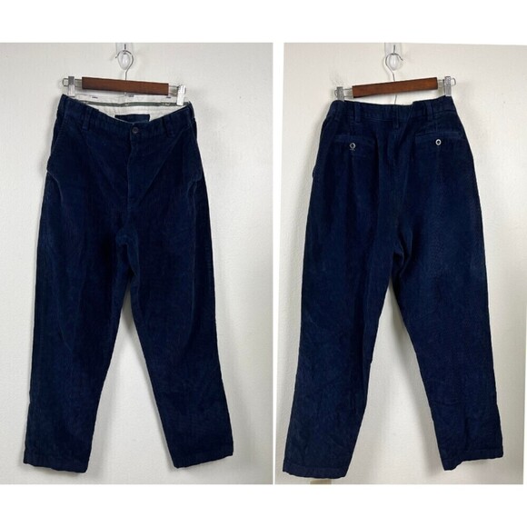 L.L.Bean Size 38 Comfort Waist Blue Corduroy Cotton Straight Mens Trouser Pants - Picture 6 of 7